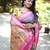 purple woven paithani silk blend saree with blouse