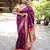 wine woven paithani silk blend saree with blouse