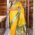 yellow woven paithani silk blend saree with blouse