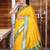 yellow woven paithani silk blend saree with blouse