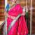 pink woven paithani silk blend saree with blouse