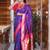purple woven paithani silk blend saree with blouse