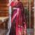 wine woven paithani silk blend saree with blouse