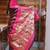 wine woven paithani silk blend saree with blouse