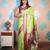 green woven banarasi silk blend saree with blouse