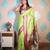 green woven banarasi silk blend saree with blouse