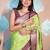 green woven banarasi silk blend saree with blouse