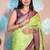 green woven banarasi silk blend saree with blouse
