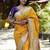 yellow woven paithani silk blend saree with blouse
