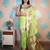 green woven banarasi silk blend saree with blouse