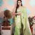 light green woven banarasi silk blend saree with blouse