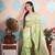 light green woven banarasi silk blend saree with blouse