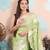 light green woven banarasi silk blend saree with blouse