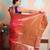 pink woven banarasi silk blend saree with blouse