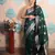 teal woven banarasi silk blend saree with blouse