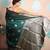 teal woven banarasi silk blend saree with blouse