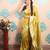 mustard woven banarasi silk blend saree with blouse
