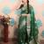 green woven banarasi silk blend saree with blouse