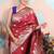 red woven banarasi silk blend saree with blouse