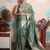 turquoise woven banarasi silk blend saree with blouse