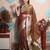 rust woven banarasi silk blend saree with blouse