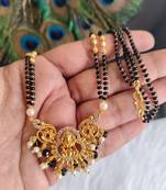 Gold plated temple black beads necklace