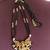 Gold plated temple black beads necklace