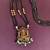 Gold plated temple lakshmi black beads necklace