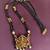 Gold plated temple lakshmi black beads necklace