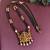 Gold plated temple lakshmi black beads necklace