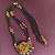 Gold plated temple ganesha black beads necklace