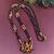 Gold plated temple ganesha stone black beads necklace