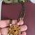 Gold plated temple ganesh black beads necklace