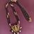 Gold plated temple lakshmi black beads necklace