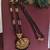 Gold plated temple lakshmi black beads necklace