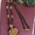 Gold plated temple lakshmi black beads necklace