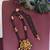 Gold plated stone temple lakshmi black beads necklace