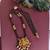 Gold plated stone temple lakshmi black beads necklace