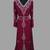Maroon color luxurious Handmade Moroccan Kaftan with hijjab