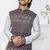 White dupion silk embroidered kurta pajama and nehru jacket