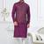 Purple silk blend embroidered kurta pajama and nehru jacket