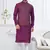 Purple silk blend embroidered kurta pajama and nehru jacket