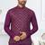 Purple silk blend embroidered kurta pajama and nehru jacket