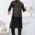 Black dupion silk embroidered kurta pajama and nehru jacket
