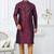 Maroon faux banarasi embroidered kurta pajama and nehru jacket