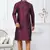 Maroon faux banarasi embroidered kurta pajama