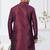Maroon faux banarasi embroidered kurta pajama and nehru jacket