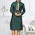 Green faux banarasi embroidered kurta pajama and nehru jacket