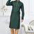Green faux banarasi embroidered kurta pajama and nehru jacket