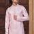 Pink faux jacquard embroidered kurta pajama and nehru jacket